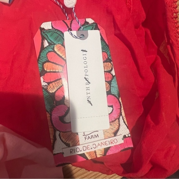 NWT Anthropologie Farm Rio Pink & Red Colorblock Wrap Blouse Top Size Medium JB - Picture 5 of 7